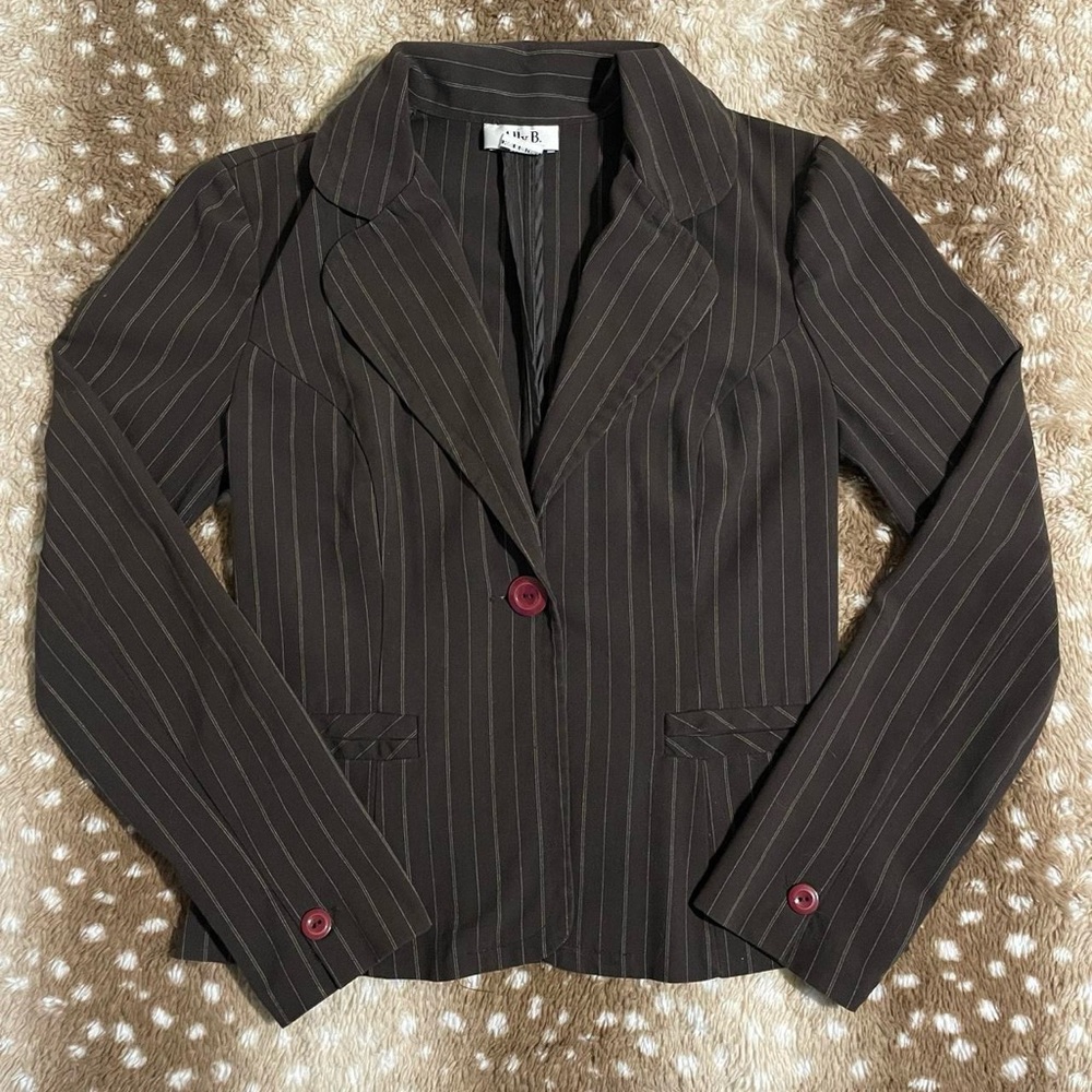 Ally B. Brown Blazer Tailored Suit Jacket